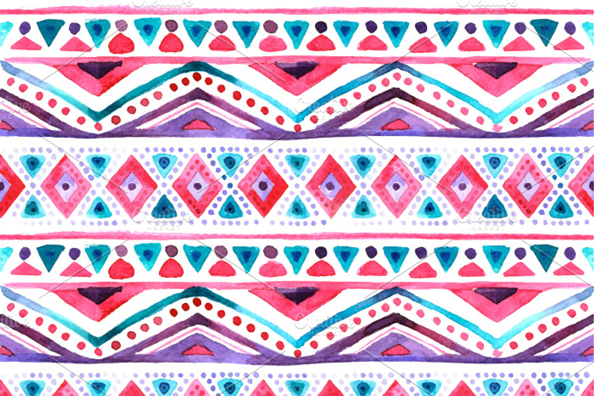 Seamless colorful aztec pattern. preview 2