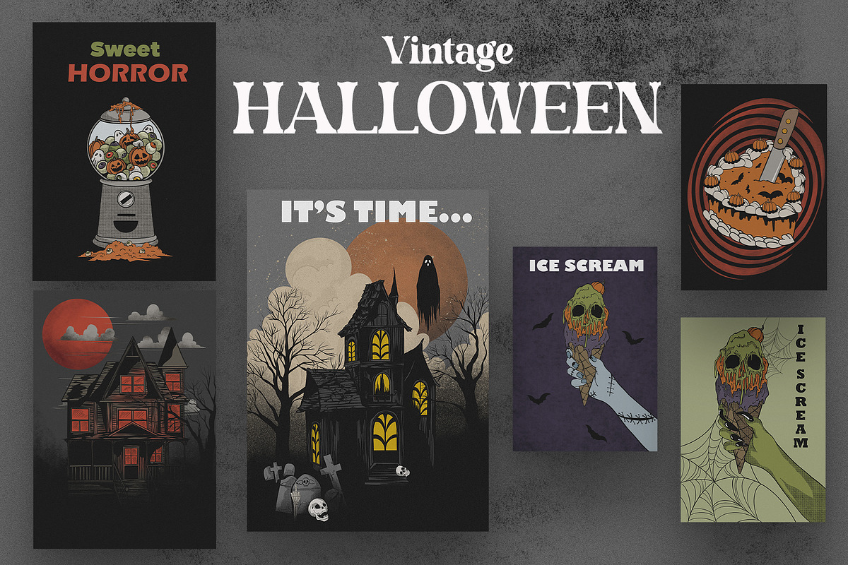 Vintage Halloween. Hand draw graphic, an Object Graphic by ma_i_vi (Photo 3 of 12)