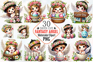 Easter day peeking angel clipart, an Illustration by RobertsArt