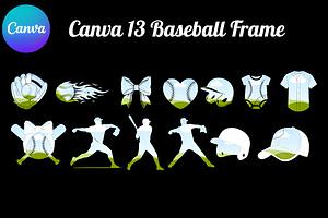 Baseball Canva Frame Template Bundle, a Marketing Template by Design Station
