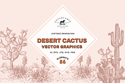 Vintage Cactus Vector Graphics, a Graphic by Antiquaria (Thumbnail 1 of 7)