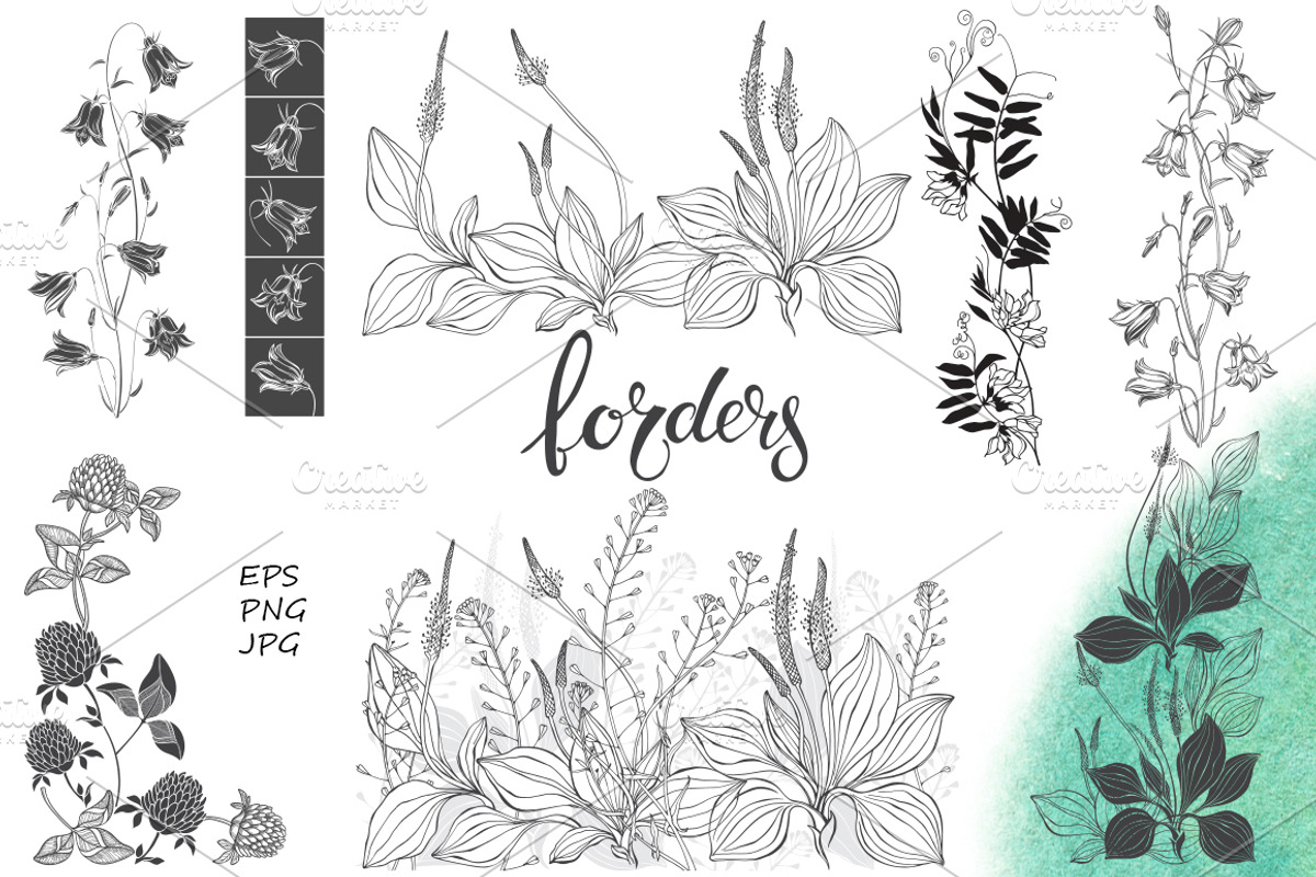 Wildherbs and flowers. Compositions., a Decorative Illustration by maritime_m (Photo 6 of 12)