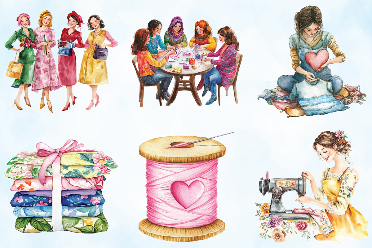 Mothers Day Sewing Clipart, an Illustration by Craft Nest (Photo 4 of 5)