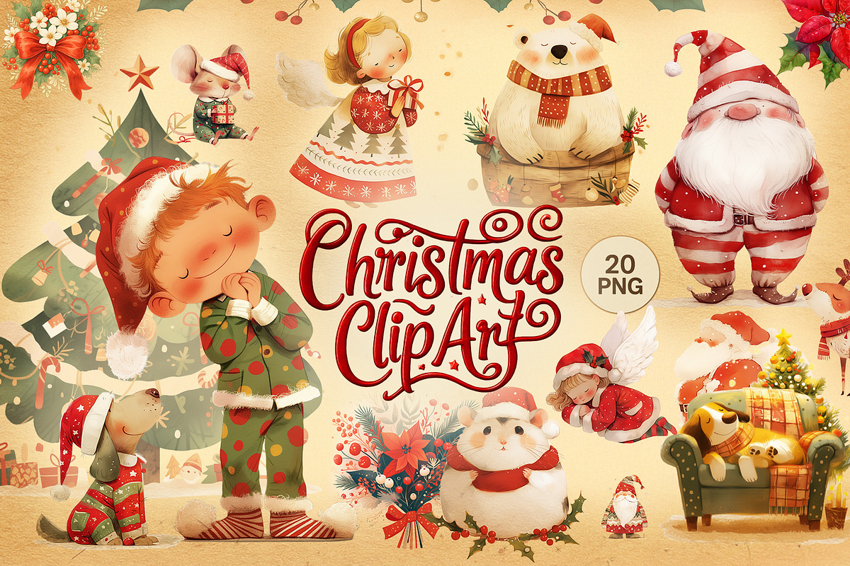 Christmas Clipart PNG, Santa Claus, a Seasonal Illustration by MajorArtTm (Photo 1 of 9)