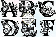 Butterfly Monogram Alphabet PNG, an Illustration by CraftArtStudio (Thumbnail 1 of 6)