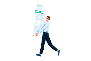 Office worker carrying a large stack, a Finance Illustration by pikepicture
