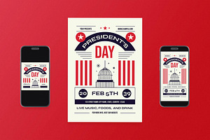 Vintage President’s Day Flyer Set, a Flyer Template by Aiyari Graphic