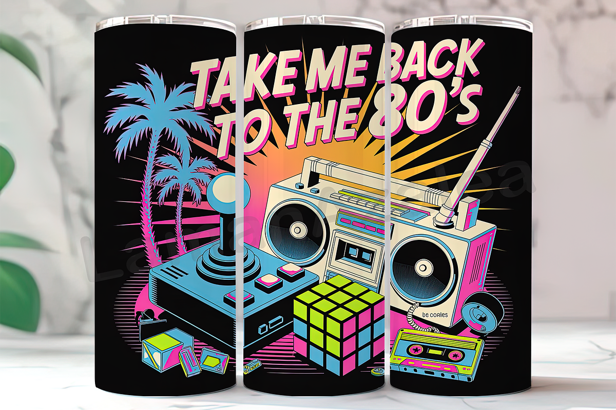 Retro 80s Neon 20oz Tumbler Wrap, an Arts & Entertainment Photo by LamanAzalea (Photo 1 of 2)