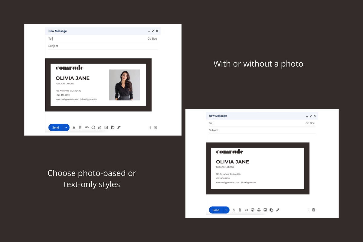 Minimalist Email Signature Templates, an Email Template by ItsReksita Pattern (Photo 4 of 5)
