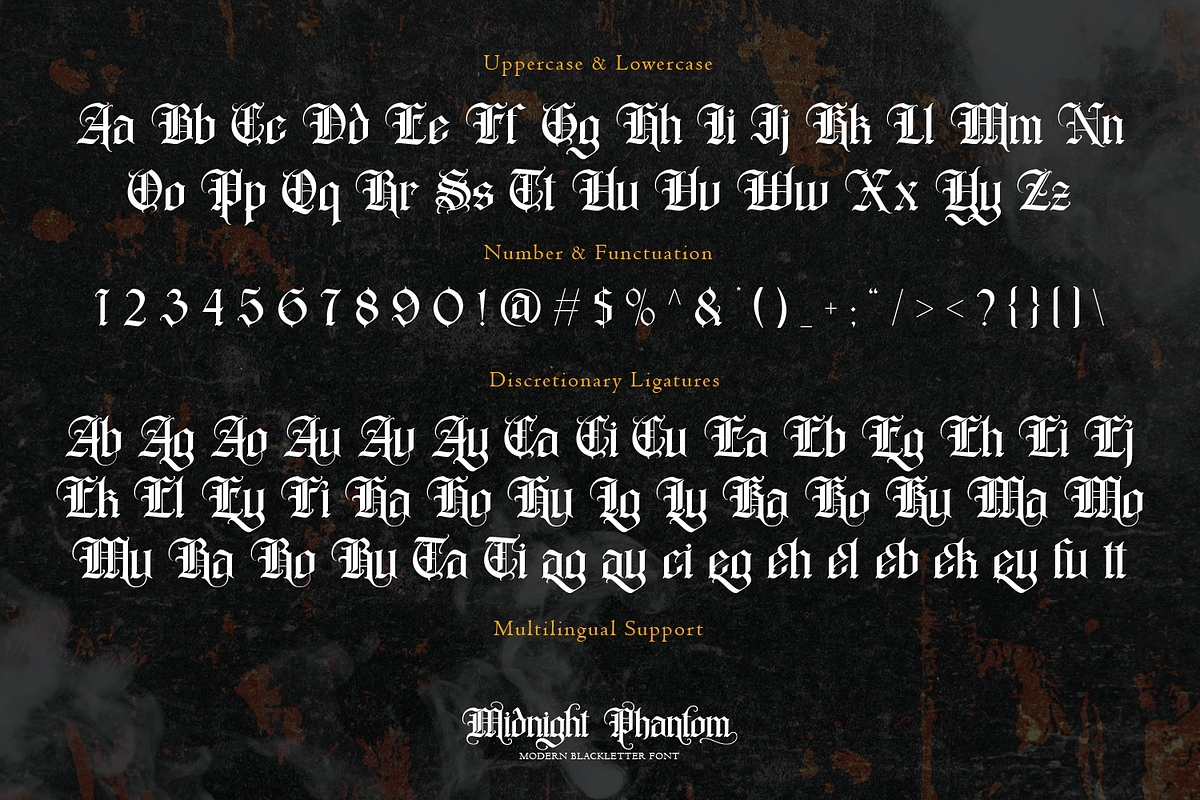 Midnight Phantom - Blackletter Font, a Blackletter Font by Pixesia Studio (Photo 9 of 10)