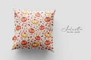 Watercolor Fall Pumpkins Pattern, a Pattern Graphic by SirenaArt (Thumbnail 9 of 13)