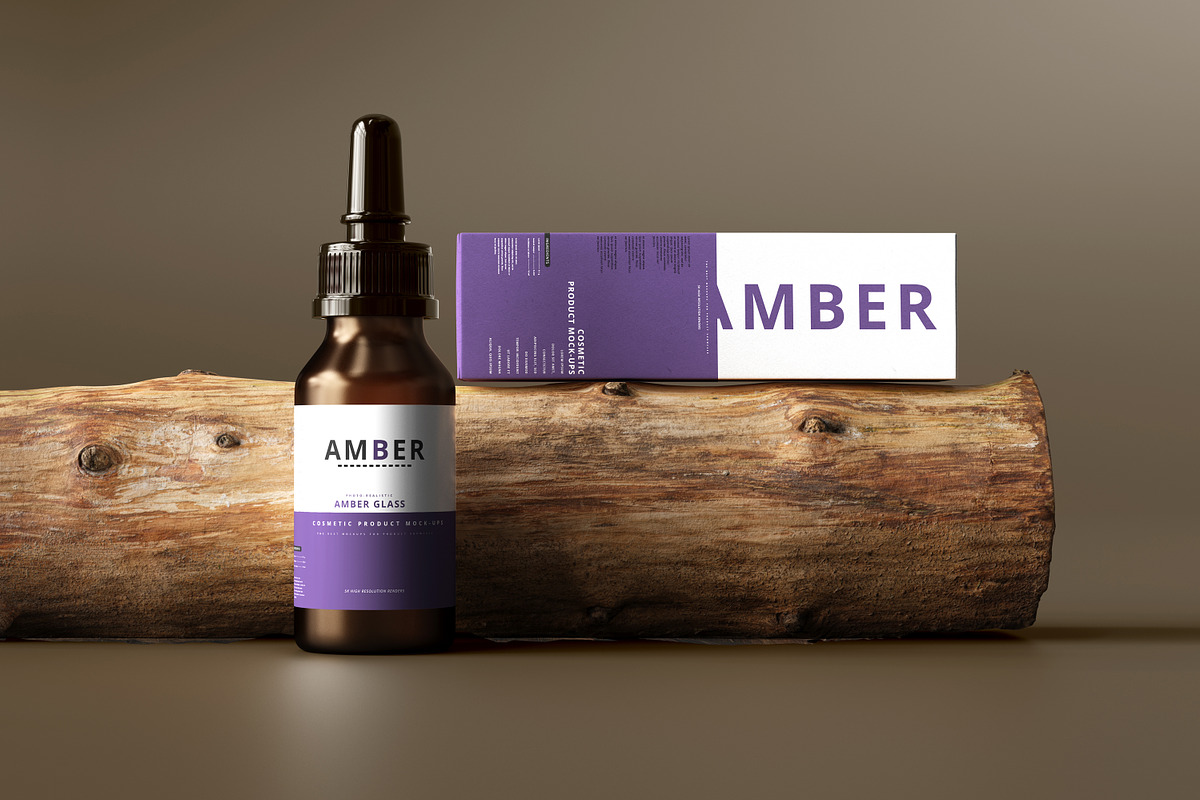7 in 1 Amber Glass Cosmetic Bundle, a Cups & Container Mockup by pmvch (Photo 49 of 106)