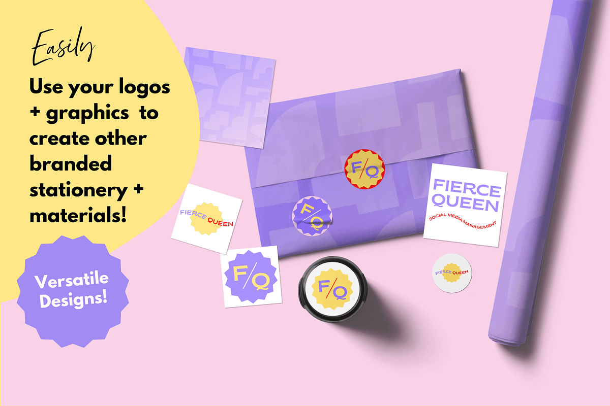 Fierce Queen Canva logo & brand kit, a Branding & Logo Template by Kurly Creative (Photo 5 of 13)