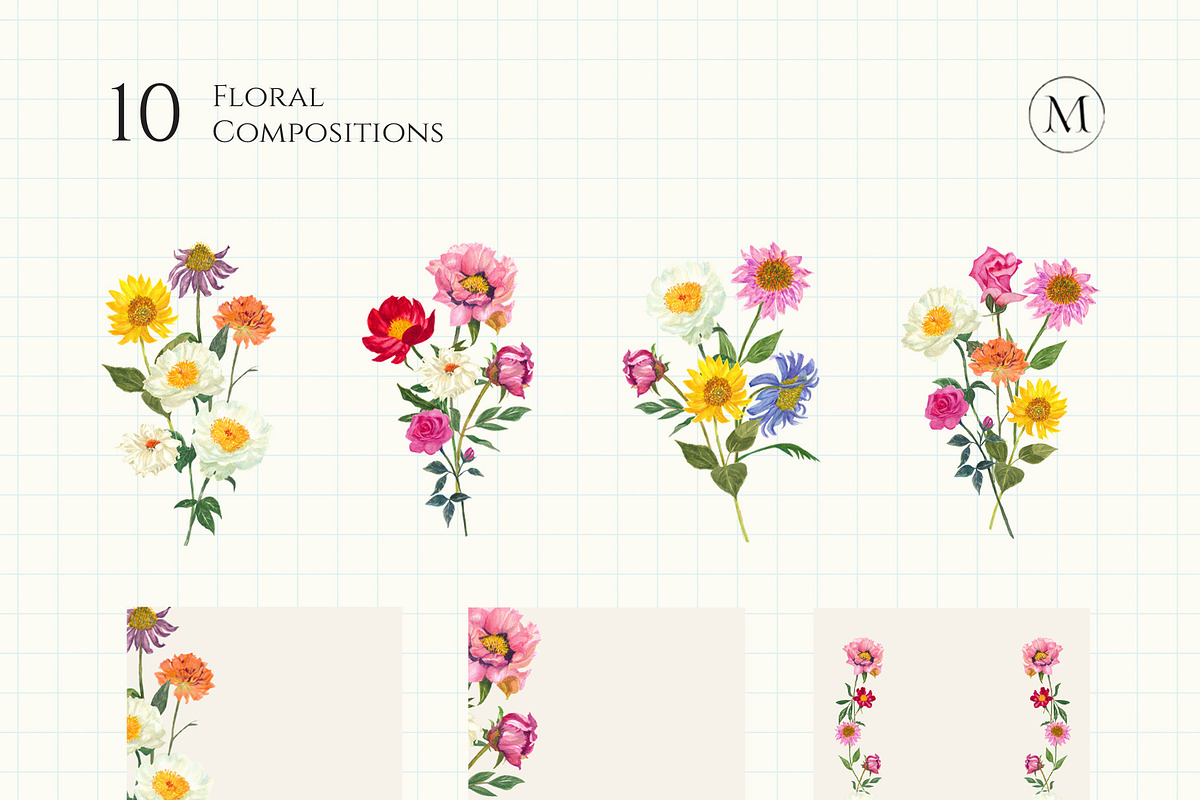 Watercolor Flower Garden, a Decorative Illustration by Manimanisa (Photo 4 of 13)