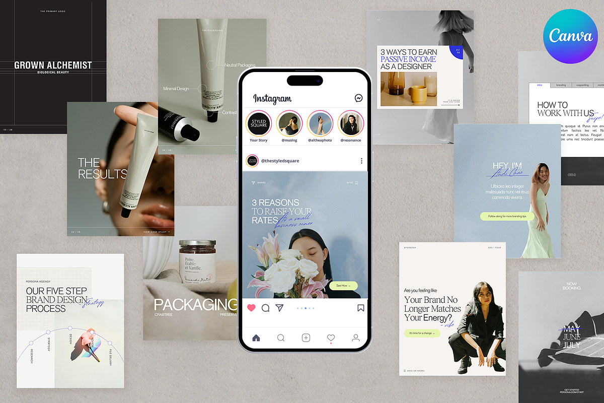 Canva: Agency Social Media Templates, a Social Media Template by The Styled Square (Photo 1 of 7)