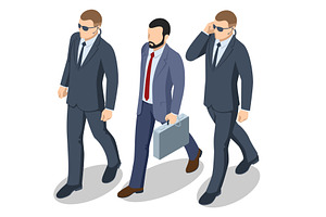 VIP with bodyguards. Isometric VIP, a Technology Illustration by Golden Sikorka
