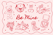 Be Mine - Valentine's Day Clipart, a Decorative Illustration by Barkova Nadya (Thumbnail 1 of 7)