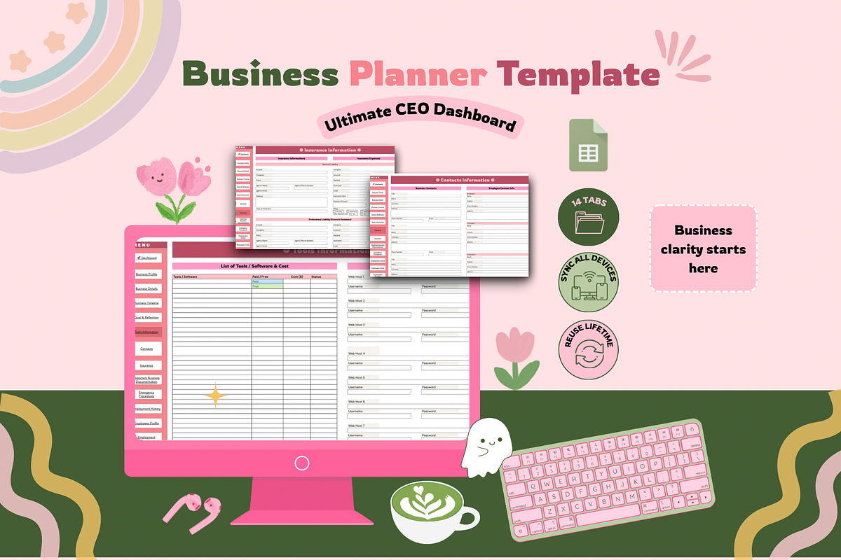 CEO Business Planner Spreadsheet preview 2