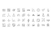 100 Mathematics Doodle Icons, an Outline Icon by Creative Stall (Thumbnail 3 of 3)