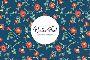 Floral Winter Seamless Pattern