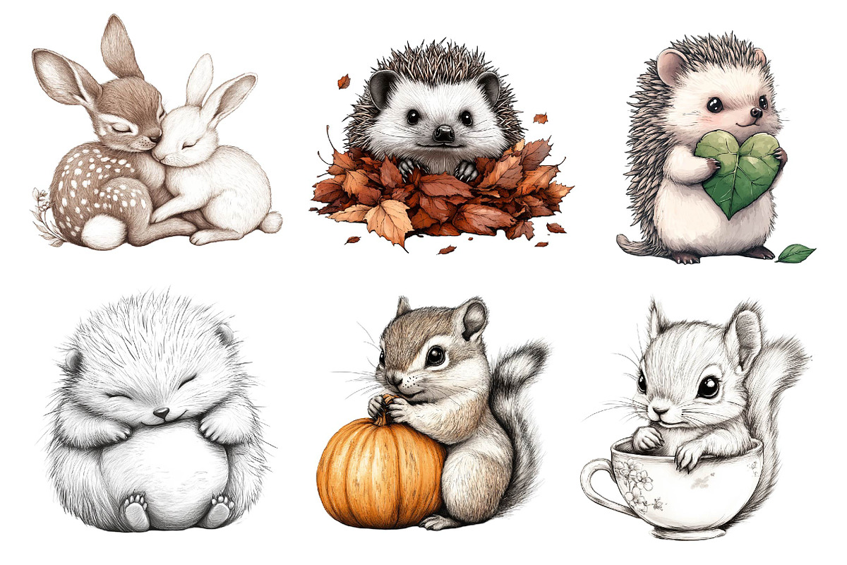 Woodland Cute Baby Animals Clipart, an Illustration by Dream Creation (Photo 6 of 6)