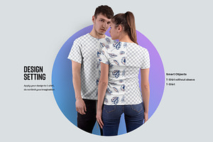 7 Mockups Couple T-Shirt