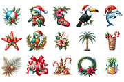 Tropical Aloha Christmas Clipart, an Illustration by Designking (Thumbnail 2 of 5)
