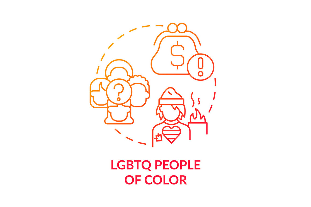 LGBTQ people of color red gradient, an Icon by IMG Visuals