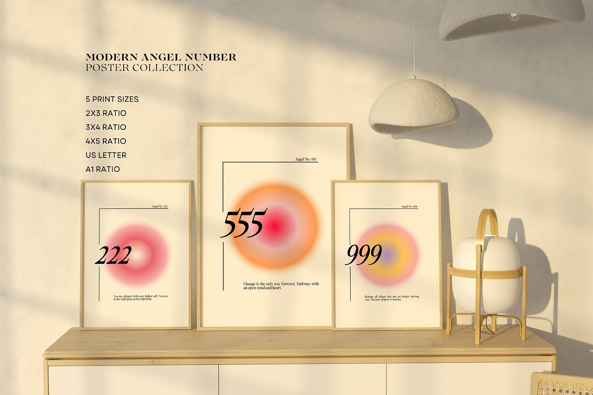 Angel Number Posters, a Poster Template by Factoryluv Shop (Photo 3 of 4)