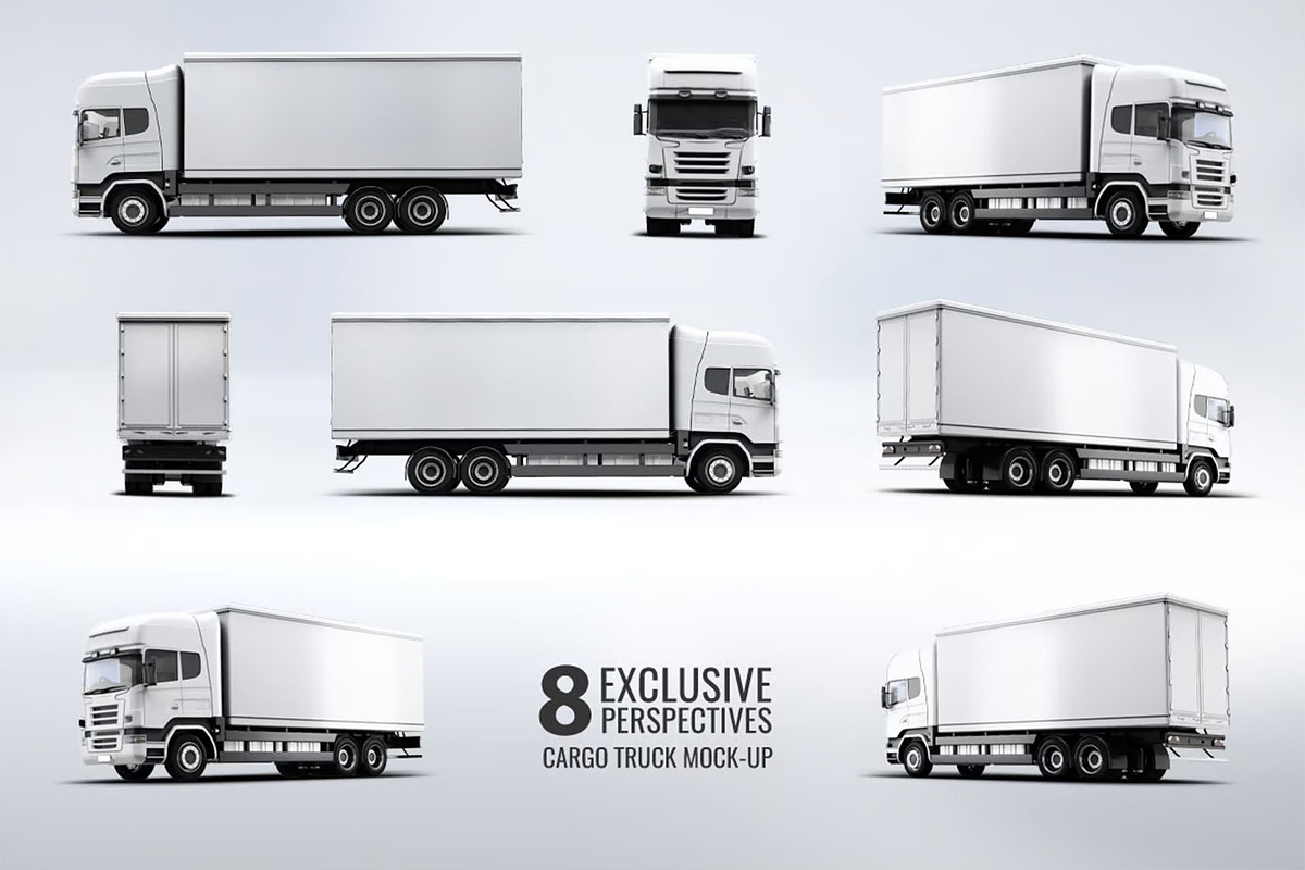 Cargo Truck Mock-Up, a Product Mockup by DesignRushMarket (Photo 2 of 6)