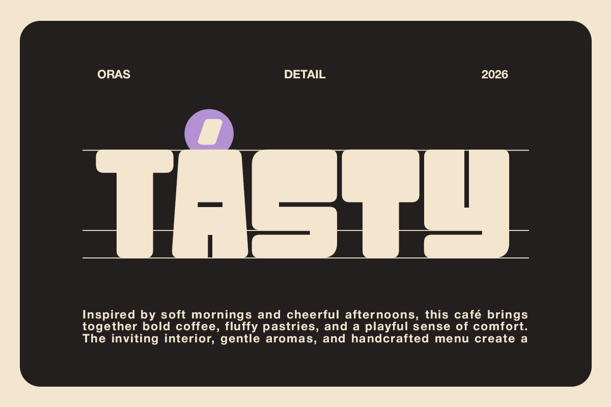 Oras - Chunky Bold Food Font, a Sans Serif Font by Pandeka Studio (Photo 5 of 9)