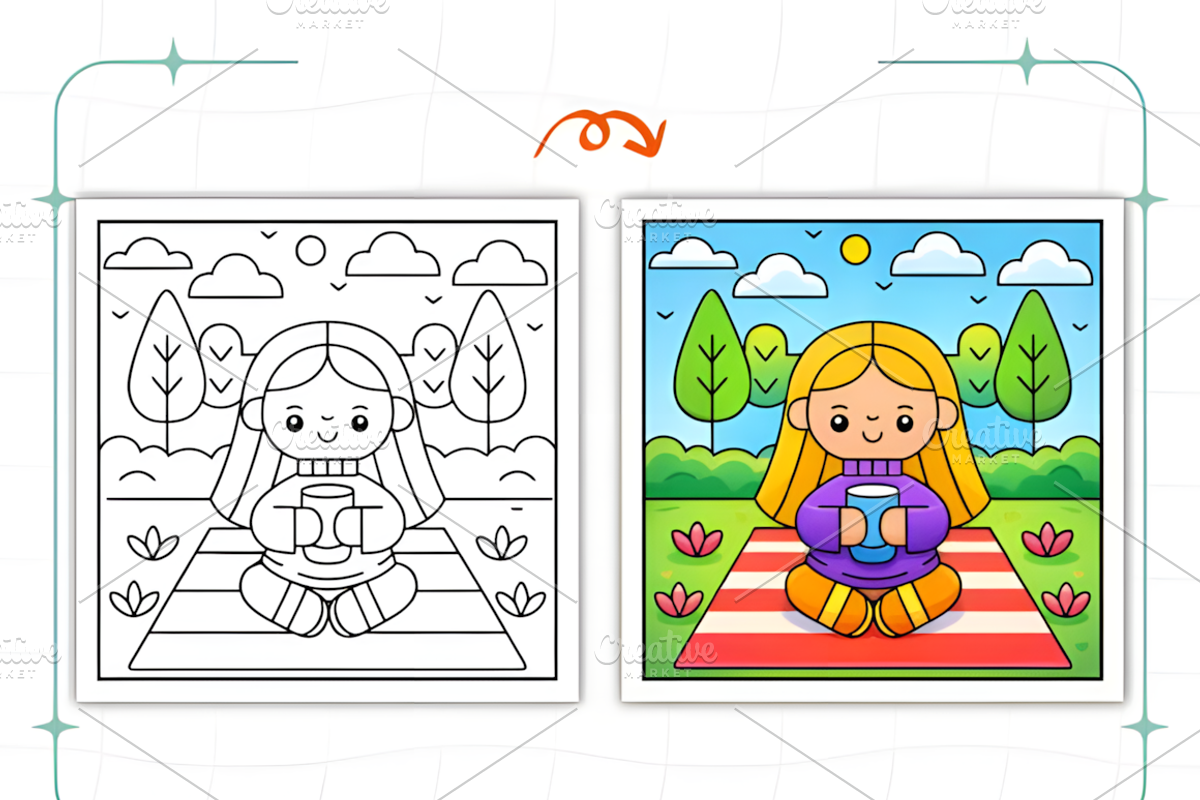 Comfy Cozy Routine Coloring Pages, a Decorative Illustration by Ink Gallery (Photo 7 of 9)