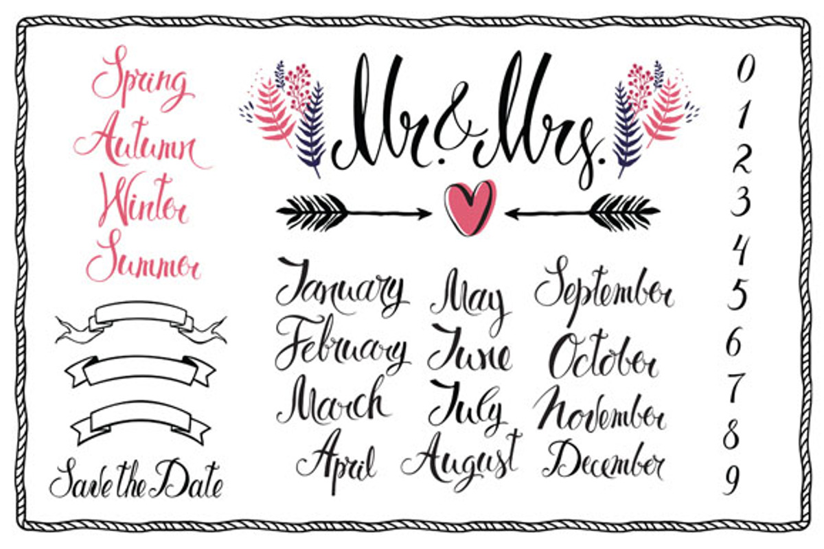 Calligraphic design elements, Mr & M