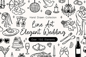 Hand Drawn Elegant Wedding 150+ SVG, an Object Illustration by DreamoraArt