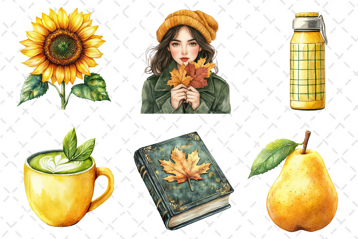 Yellow & Green Autumn Clipart, an Illustration by Dream Creation (Photo 5 of 6)
