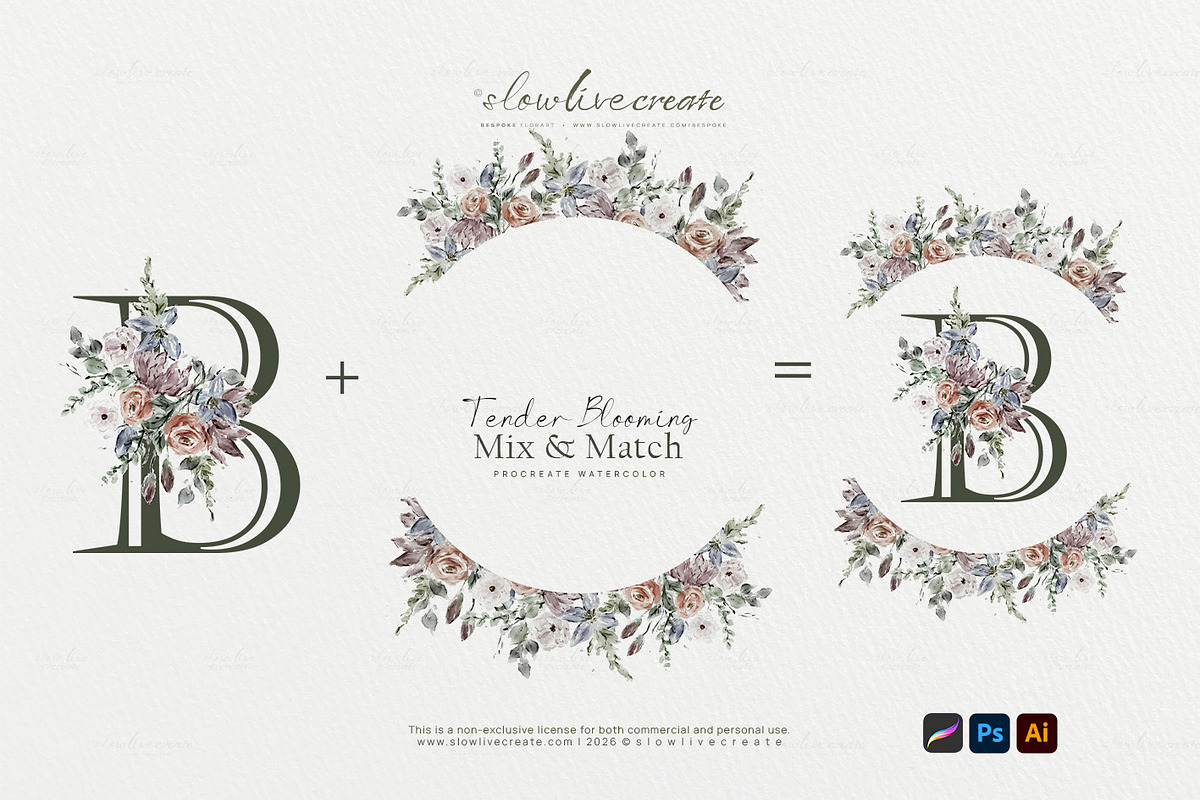 Bloom | Burnt Florals Watercolor, an Invitation Template by slowlivecreate (Photo 4 of 7)