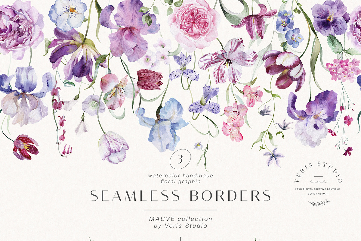 Mauve - Iris Floral Flower Design, a Decorative Illustration by Veris Studio (Photo 13 of 17)