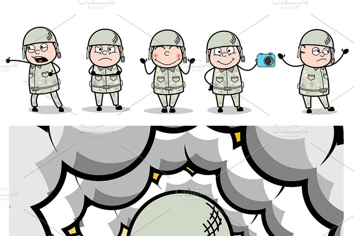 Army Man ~ Cartoon Character Set, a Person Illustration by The Toon Company (Photo 3 of 7)