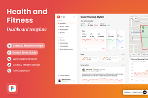 Health and Fitness Dashboard, a Websites & App Template by SLAB! Design