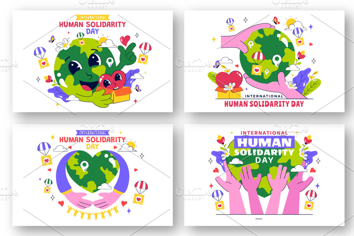 10 Human Solidarity Day, a Person Illustration by denayunebgt (Photo 3 of 4)