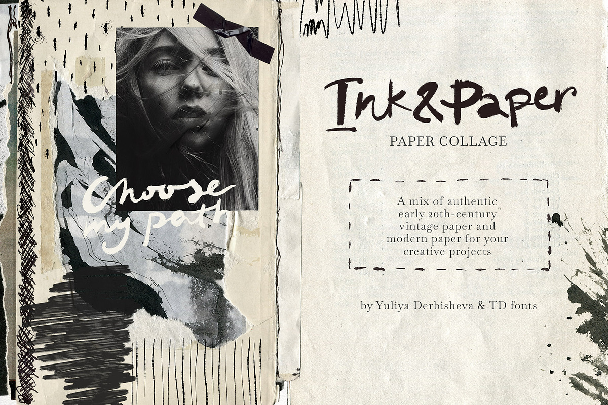 Ink Paper collage elements scraps, an Object Graphic by TD fonts (Photo 2 of 13)
