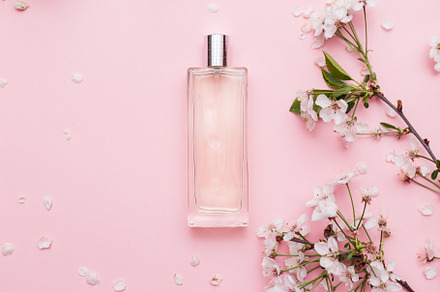 Floral perfume bottle with orchid, a Background Photo by VladDeep presets&photos