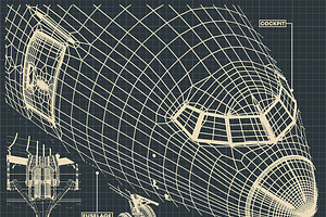 Aircraft Drawings Set (vol. 2), a Transportation Illustration by Blacklight
