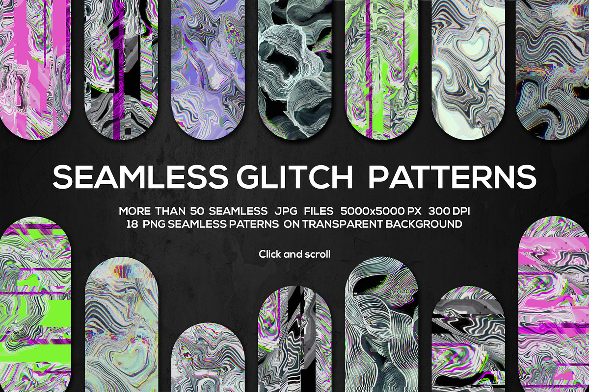 SEAMLESS GLITCH PATTERNS, a Pattern Graphic by ANAKOTO (Photo 6 of 25)