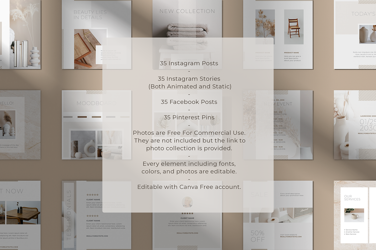 Vanilla Social Media Kit for Canva, a Social Media Template by SlideStation (Photo 2 of 12)