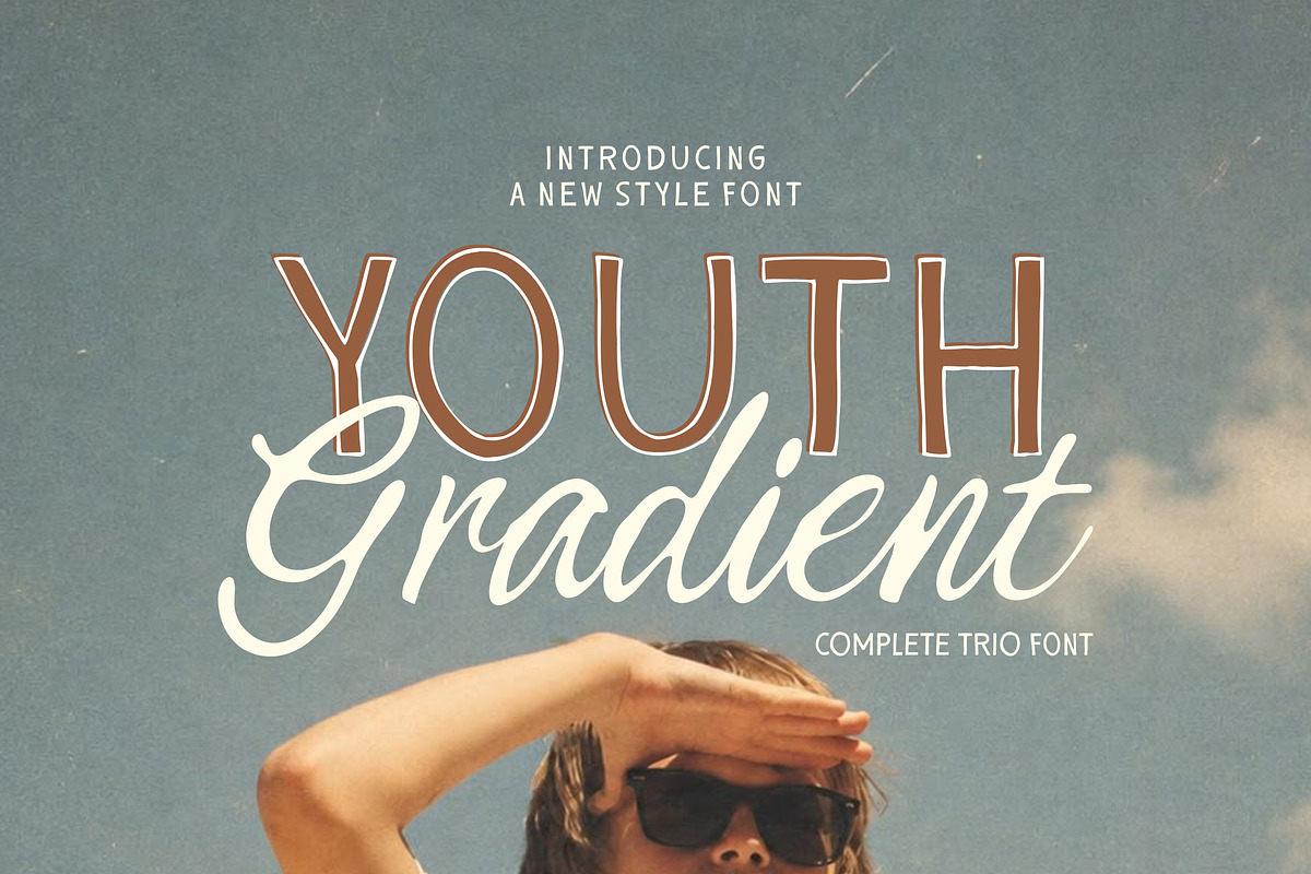 Youth Gradient - Modern Combination, a Script Font by ErgibiStudio (Photo 1 of 10)