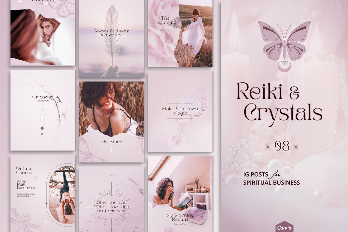 Purple Spiritual Instagram Posts, a Social Media Template by Under My Cozy Roof (Photo 1 of 11)