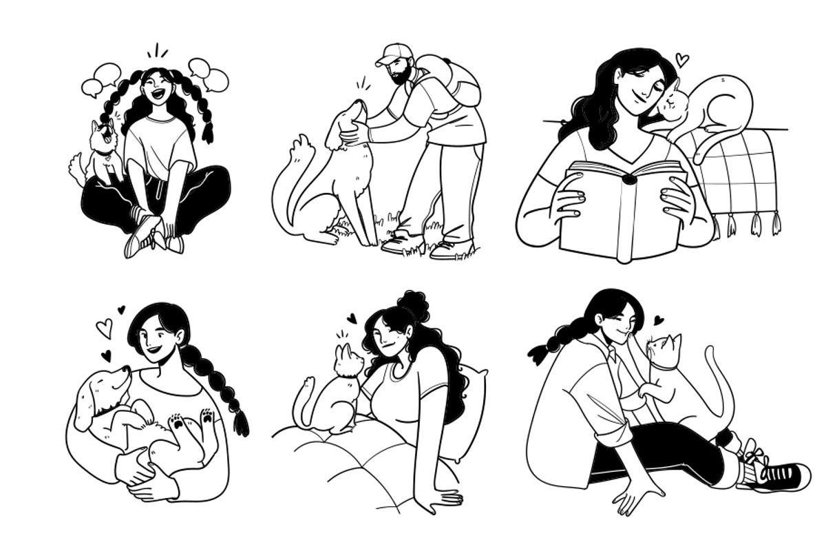 People&pets illustration set, a Person Illustration by StonePic (Photo 3 of 3)