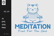 Cute Meditating Cat T-shirt Design, a Graphic by shaondesigns (Thumbnail 1 of 6)
