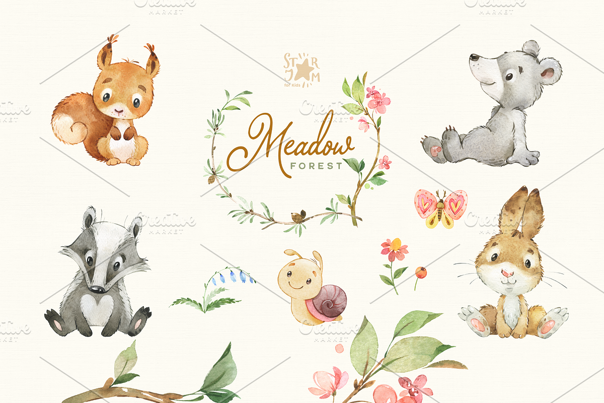 Forest Meadow Collection, an Animal Illustration by StarJam (Photo 4 of 6)